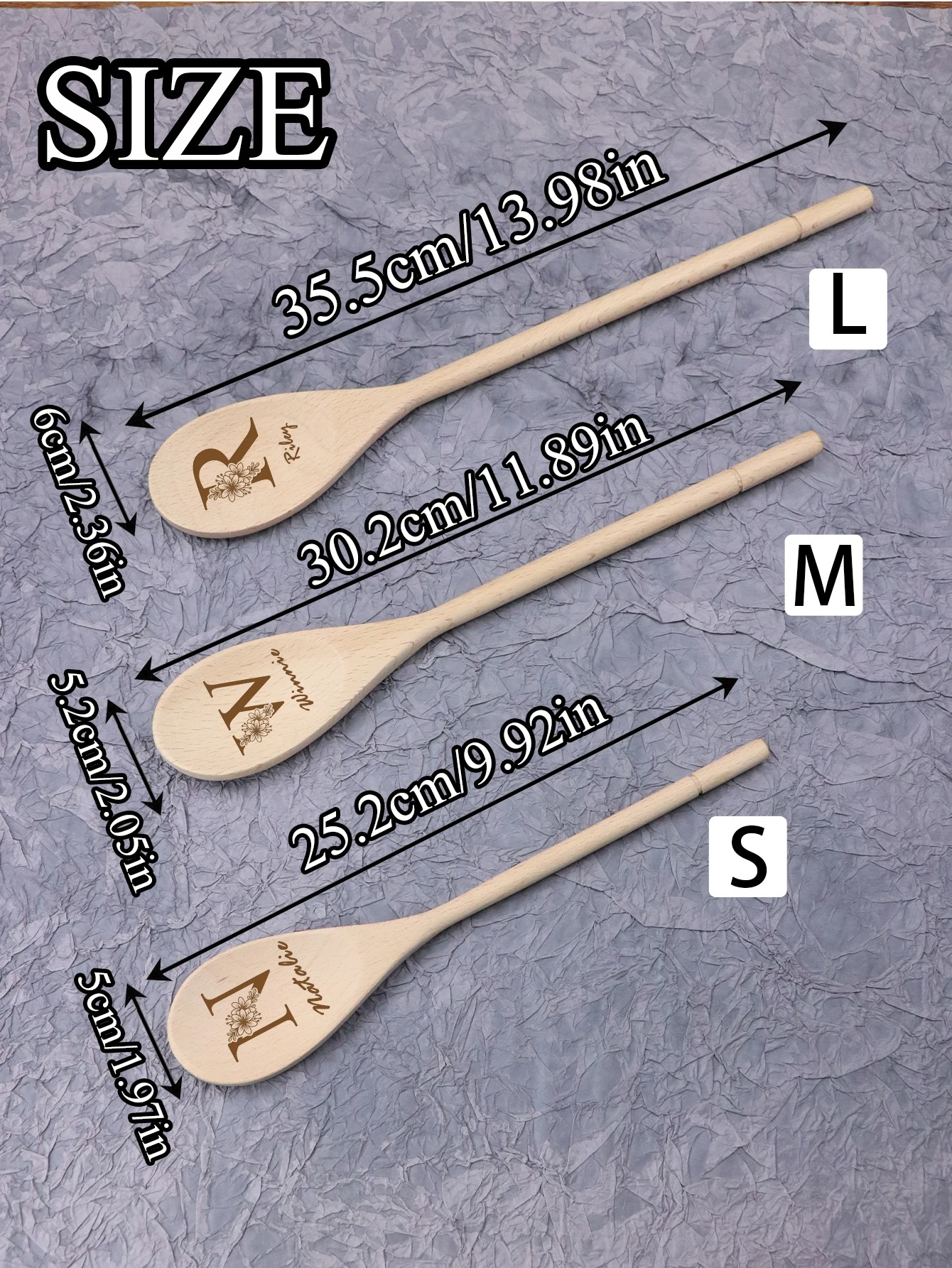 Custom Name Spoons, Personalized Wooden Spoons For Cooking, Customized Letters Soup Spoons, Customizable Teaspoons - Image 3